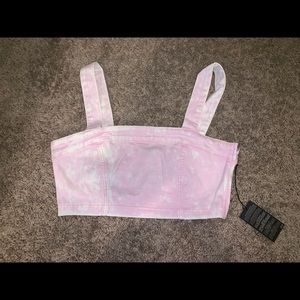 Forever 21 denim pink crop top.. Stretchy